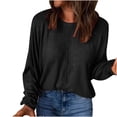 thumbnail image 1 of AherBiu Long Sleeve Shirts for Women Round Neck Fall Basic Tee Loose Fitted Comfy Tunics Pullover Tops, 1 of 5