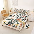 thumbnail image 2 of Homewish Boho Damask Floral Bed Sheets,Peony Sunflower Bird Full Size Sheets,Cream Green,4-Piece,1 Flat Sheet, 1 Fitted Sheet and 2 Pillowcases, 2 of 6
