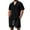 Black, variant on Men's Summer Beach Outfits 2 Piece Sets Short Sleeve Button Down Shirts and Shorts Casual Vacation Sets with Pocket