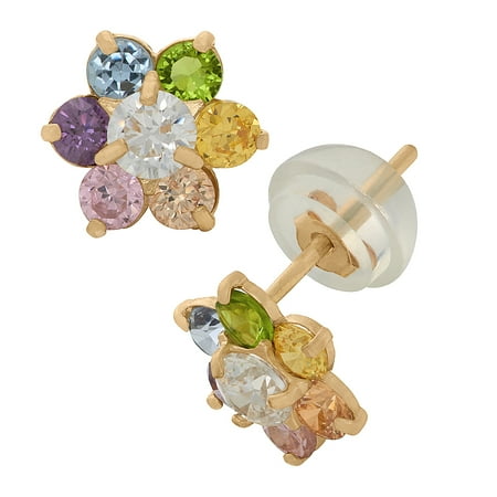 14k gold flower earrings