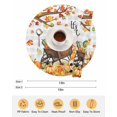 thumbnail image 6 of 15 Inch Round Placemats Set of 4, Fall Pumpkins Gnomes Non Slip Heat Insulation PP Table Mats, Thanksgiving Maple Leaves Farmhouse Plaid Washable Place Mats for Kitchen Dining Party Table Decor, 6 of 7