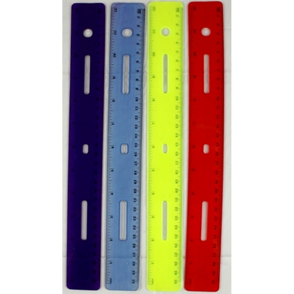 Flexible 12"" Plastic Ruler Asstd Colors Case Pack 288