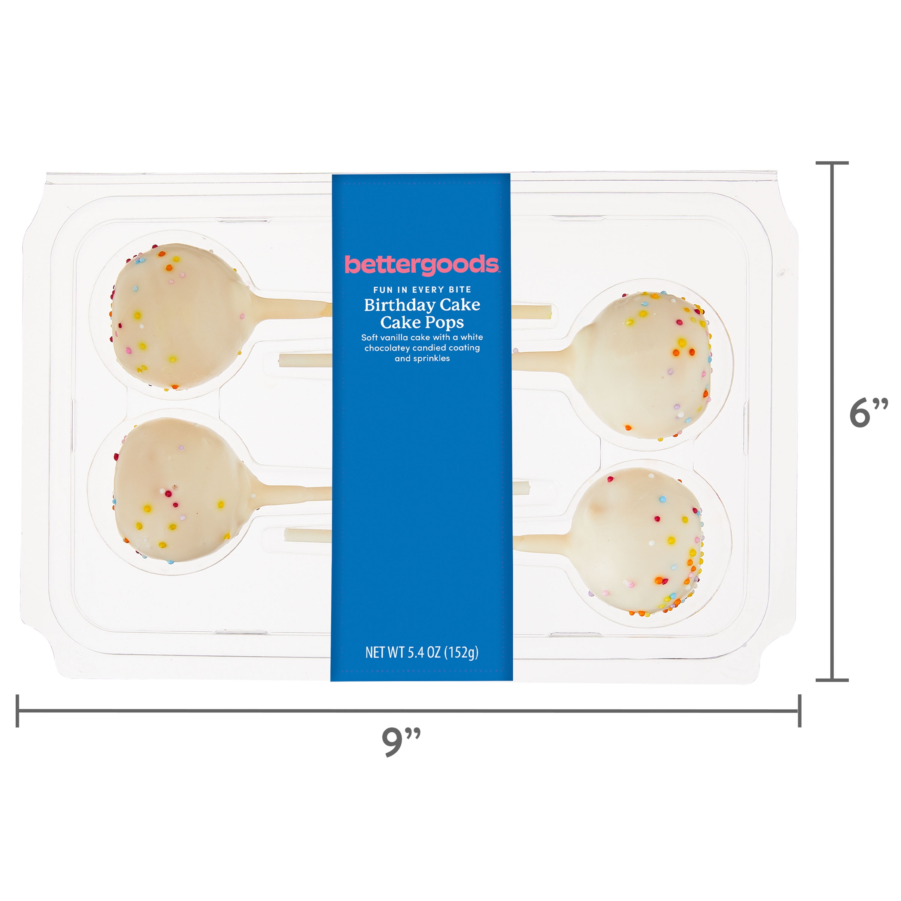 bettergoods Birthday Cake Cake Pops, 5.4 oz, 4 Count