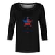 thumbnail image 4 of Camisetas de Manga Corta para las Mujeres Día de la Independencia Impreso Suelto Cuello Redondo Tee, Casual Y Blusas Festivas para las Mujeres Casual, 4 of 4