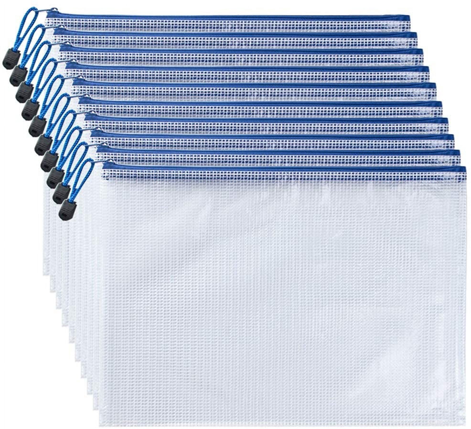 Lot De 12 Pochettes à Fermeture éclair Transparentes | Imperméables PVC | Pour Documents, Reçus, Voyages | 6 Couleurs - 12