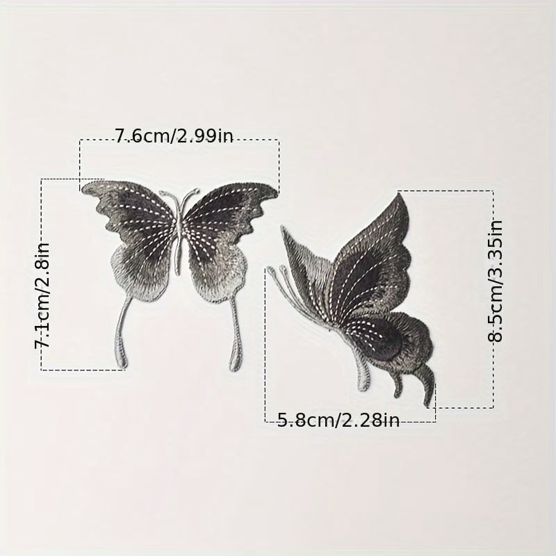 Set of 3 Water-soluble Embroidered Butterfly Fabric Patches for Creative Decoration