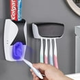thumbnail image 4 of Automatic Toothbrush Dispenser Wall Mount Toothpaste Squeezer and Toothbrush Holder Set for Kids Family Bathroom Use (Black), 4 of 5