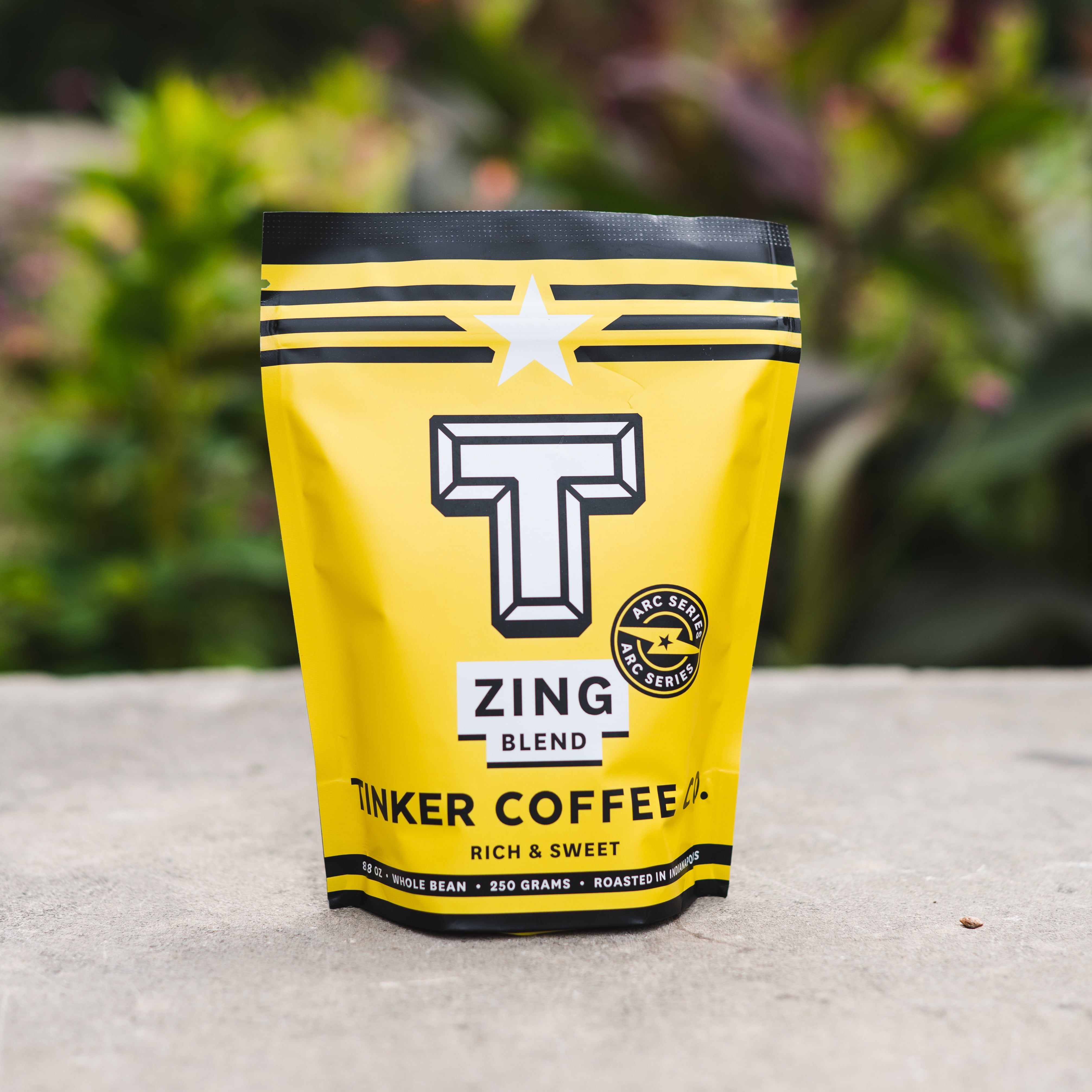Local Tinker Coffee Zing Blend, Whole Bean, Dark Roast, 8.8oz