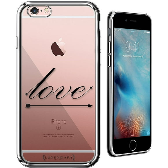 Luxendary Étui Love Flèche Ultra Mince Transparente avec Finition Crome pour iPhone 6/6S