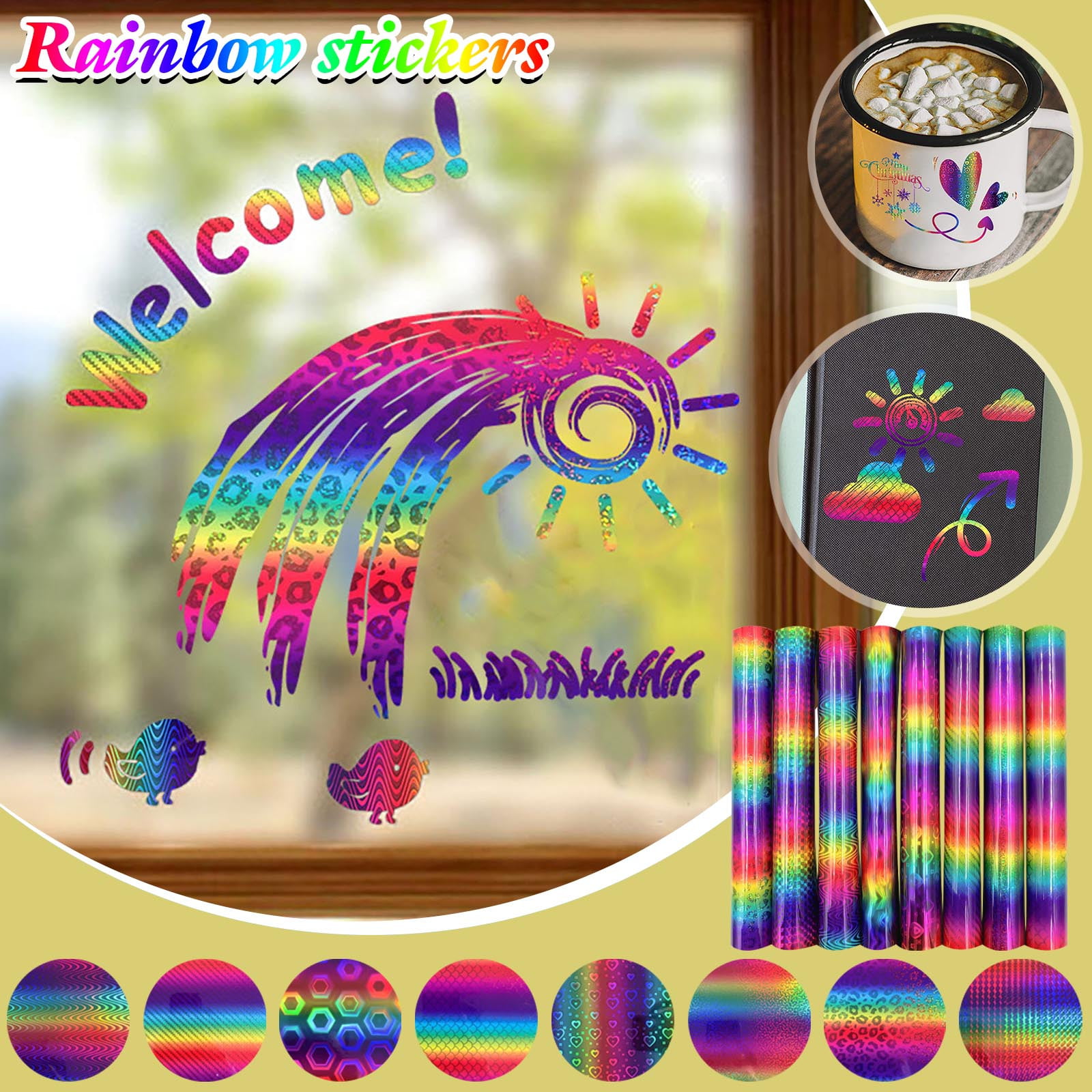 Black and Friday Deals 50% Off Clear Clearance under $10 Holographic Vinyl  set for Cricut - 12 X 7.8 Permanent Holographic Vinyl Sheets for Decor  Sticker Party Decoration Car Decal Clearance 