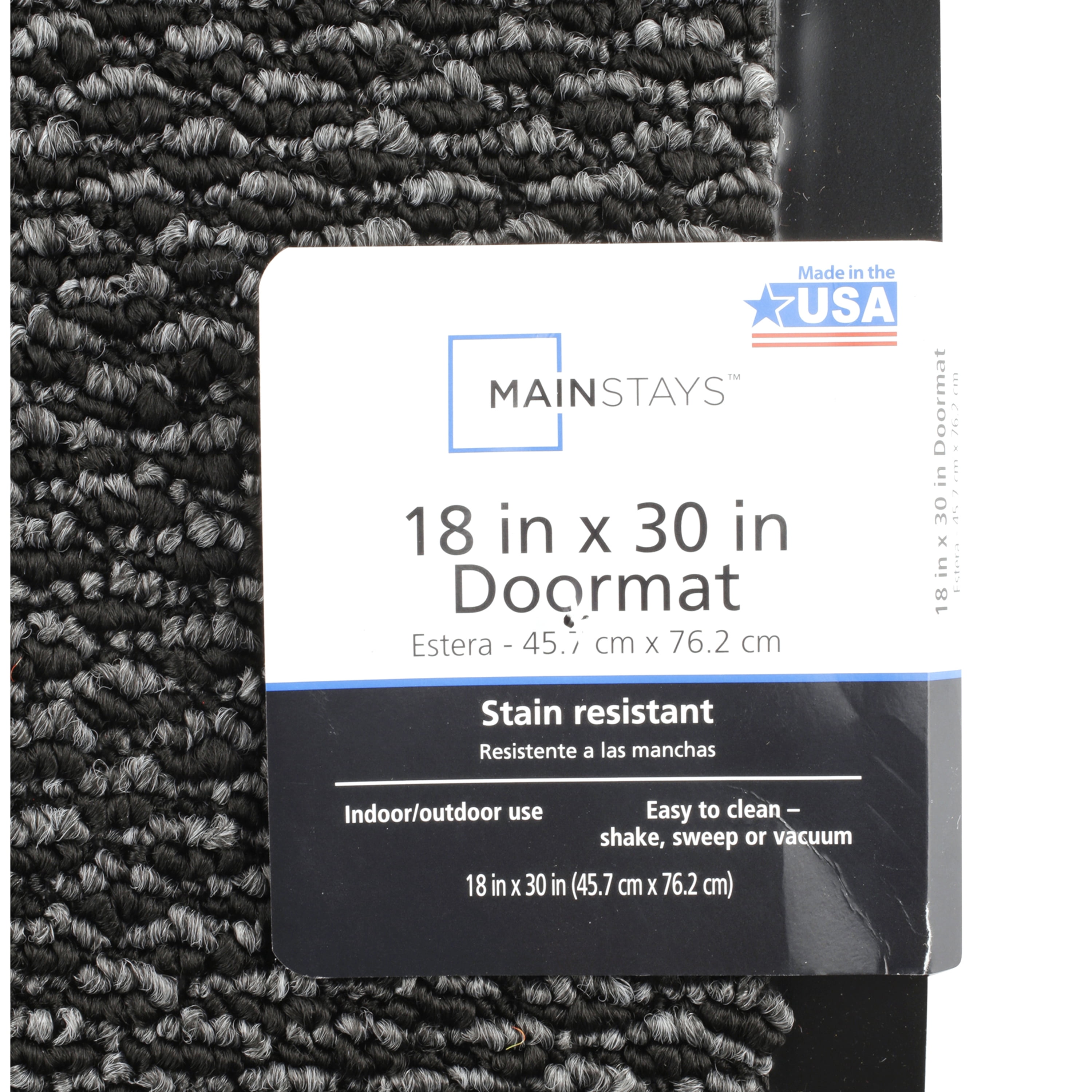 Mainstays 18" x 30" Black Doormat, 1 Each