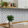 thumbnail image 2 of Mi Alma Gray Flower Peel & Stick Tiles - Vinyl Backsplash 8x8, 2 of 11