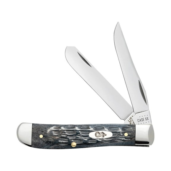 Case XX Knives Pocket Worn Crandall Jigged Gray Bone Mini Trapper Carbon Steel Pocket Knife