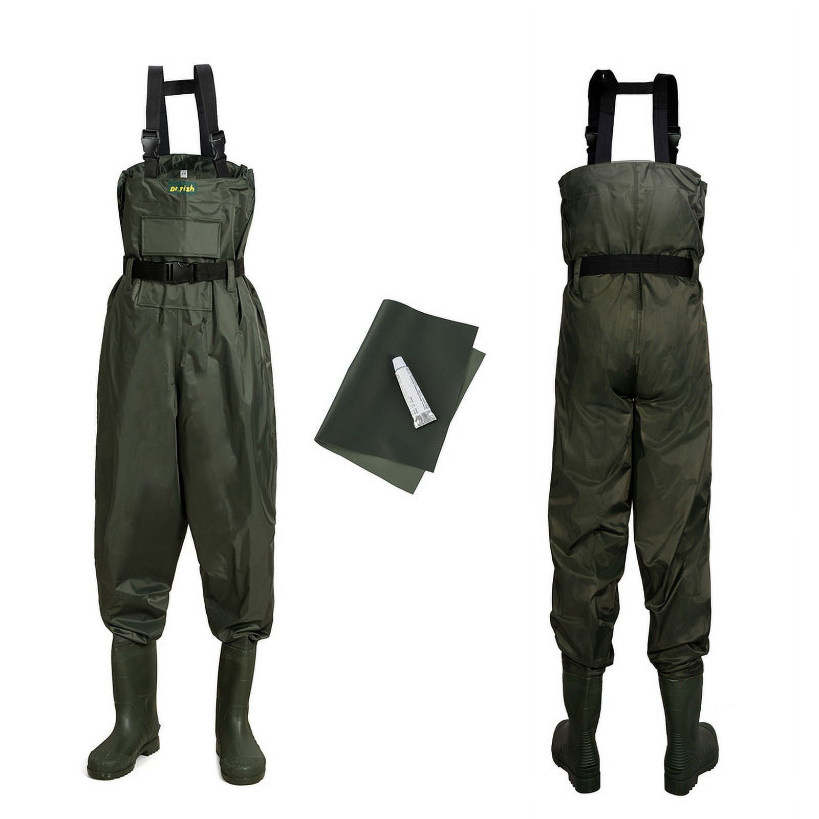 Dr.Fish Waterproof Chest Waders with Boots for Fishing, Gardening, Farming, Hunting