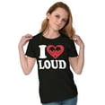 thumbnail image 4 of I Love Loud Heart Eyes Funny EDM Pot Womens Slim Fit Graphic Tee Brisco Brands X, 4 of 5
