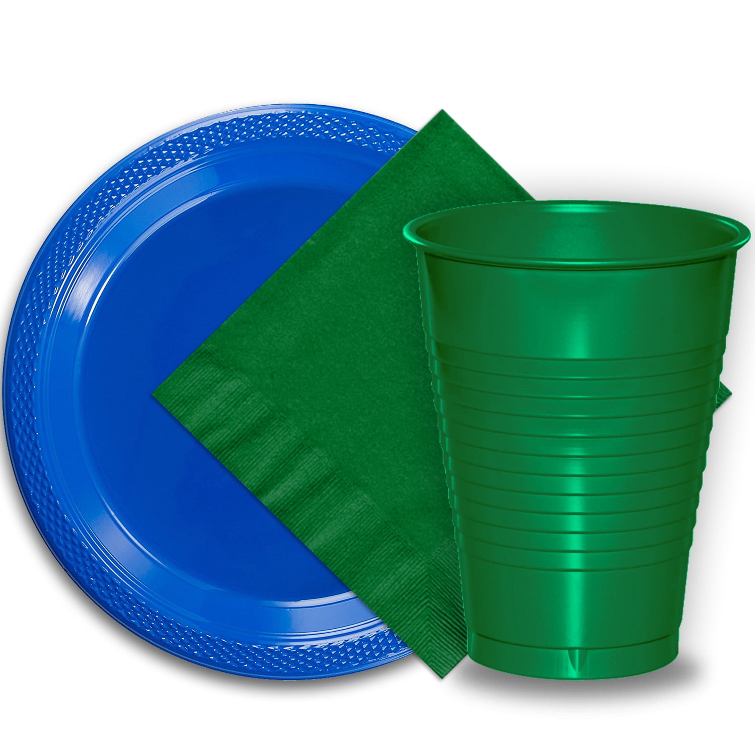 dark green paper plates