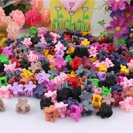 Fascigirl 50Pcs Assorted Color Baby Girls Cute Mini Flower Hair Claws Hair Clips Hair Accessories for Kids Child (Best Hair Clips For Fine Toddler Hair)