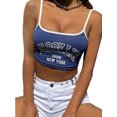 thumbnail image 2 of VISgogo Camisola corta de verano para mujer, tirantes finos con estampado de letras, camisetas sin mangas recortadas ajustadas, ropa interior femenina VISgogo  moda, 2 of 6