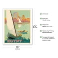 thumbnail image 2 of Egypt - Sailboats on the The Nile River - Vintage Travel Poster by H. Hashim c.1930s - Fine Art Matte Paper Print (Unframed) 16x20in, 2 of 4