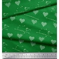 thumbnail image 3 of Soimoi Green Silk Fabric Insect & Floral Heart Fabric Prints by Yard 42 Inch Wide, 3 of 3