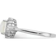 thumbnail image 3 of Sterling Silver Cheryl M Rhodium-Plated Lab Created White Opal And Cz Ring (Size 6) Made In China qcm1063-6, 3 of 5