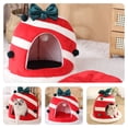 thumbnail image 4 of OULII Cute Cat Cave in Red Fabric for Warmth in Winter 1Pack, 4 of 6