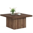 thumbnail image 3 of Fnova Farmhouse Coffee Table for Living Room, 31.5" Square Wood Coffee Table, Easy Assembly, Brown, 3 of 8