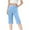 Light Blue, variant on Lenpel Girls' Knee Length Yoga Pants High Waisted Straight Leg Bermuda Lounge Shorts Casual Athletic Shorts with Pockets