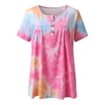 thumbnail image 4 of Pntutb Womens Plus Size Clearance Women Shirt Tees Short Sleeve V-Neck T Shirt Print T-Shirt Tops Gift Pink XL, 4 of 6