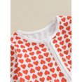 thumbnail image 4 of Infant Baby Boys Girls Jumpsuit, Long Sleeve Crew Neck Heart Print Zipper Closure Romper, 4 of 8
