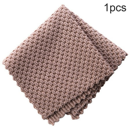 

2PCS Cleaning Cloth Home Kitchen Counter Sink Dish Washing Cloth Microfiber Water Absorption Rag Dark Coffee 1pc