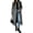 Grey, variant on Women's Double Breasted Leopard Long Wool Coat Open Front Multi Pocket Winter Warm
