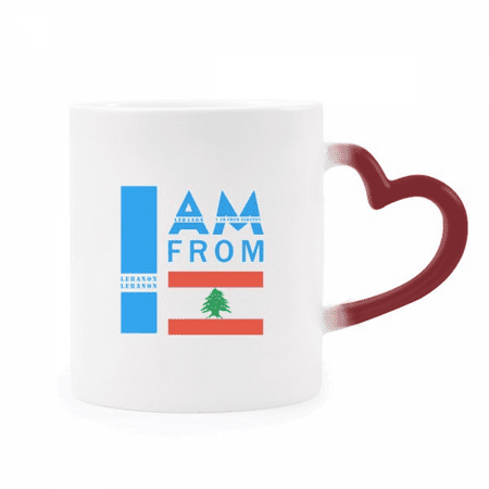 

I Am From Lebanon Art Deco Fashion Heat Sensitive Mug Red Color Changing Stoneware Cup