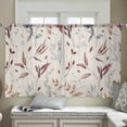 thumbnail image 4 of Sheer Curtains 45 inches Long, Plant Vintage Retro Fall Leaf Thanksgiving Light Filtering Sheer Window Curtains Rod Pocket Voile Drapes for Bedroom Living Room, 52"W x 45"L 2 Panels, 4 of 7