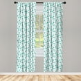thumbnail image 4 of Ambesonne Floral Window Curtains, Summer Design Simple Flowers, Each 28" W x 84" L, Blue Orange and White, 4 of 4