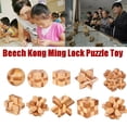 thumbnail image 6 of Wooden IQ Game Bamboo Interlocking Kong Ming Lock Classic Toys Brain Teaser Puzzle Toy 9, 6 of 8