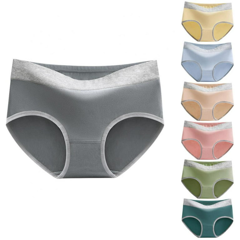 7 Pack Women's Cotton Stretch Underwear Comfy Mid Waisted Briefs Ladies  Breathable Panties