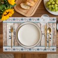 thumbnail image 4 of Texas Star Rustic Placemats Set of 4, Country Blue Berry Brown Wooden Plank Placemats for Dining Table, Place Mats for Kitchen Tabletop, Waterproof Wipeable Dining Table Mats Set, 4 of 9