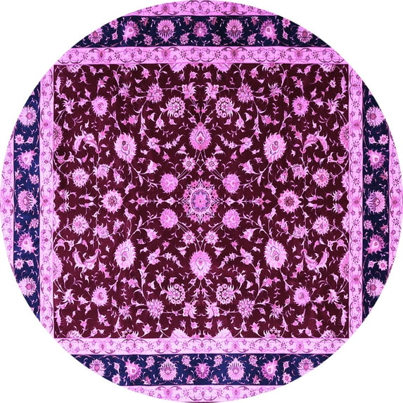Ahgly Company Indoor Round Persian Purple Traditional Area Rugs, 7' Round