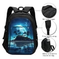thumbnail image 3 of Disketp Hawaiian Beach Pirate Moon Travel Laptop Backpack, Laptops Backpack with USB Charging Port, Water Resistant Computer Bag Gift for Men & Women, 3 of 7