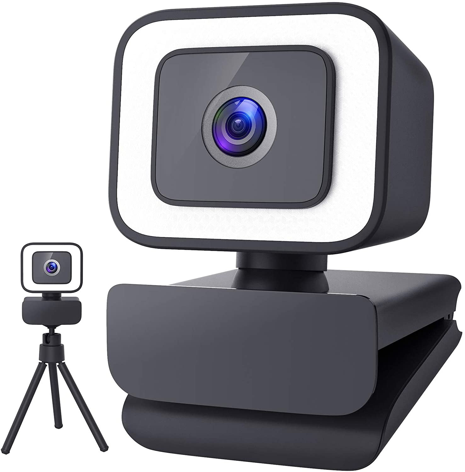 Webcam with Microphone, MOSONTH 1080P Web Camera with Light, Tripod Stand,  Fixed-Focus, Auto Light Correction, for Video Conferencing, Teaching,  Streaming and Gaming - Walmart.com
