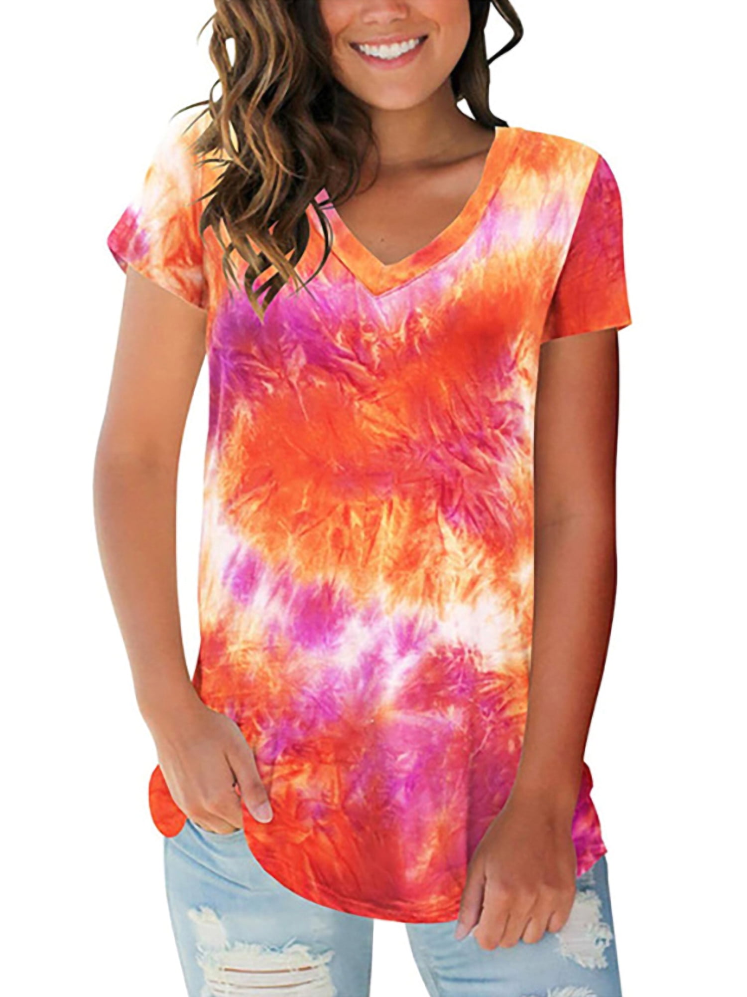 women tie and dye t shirt