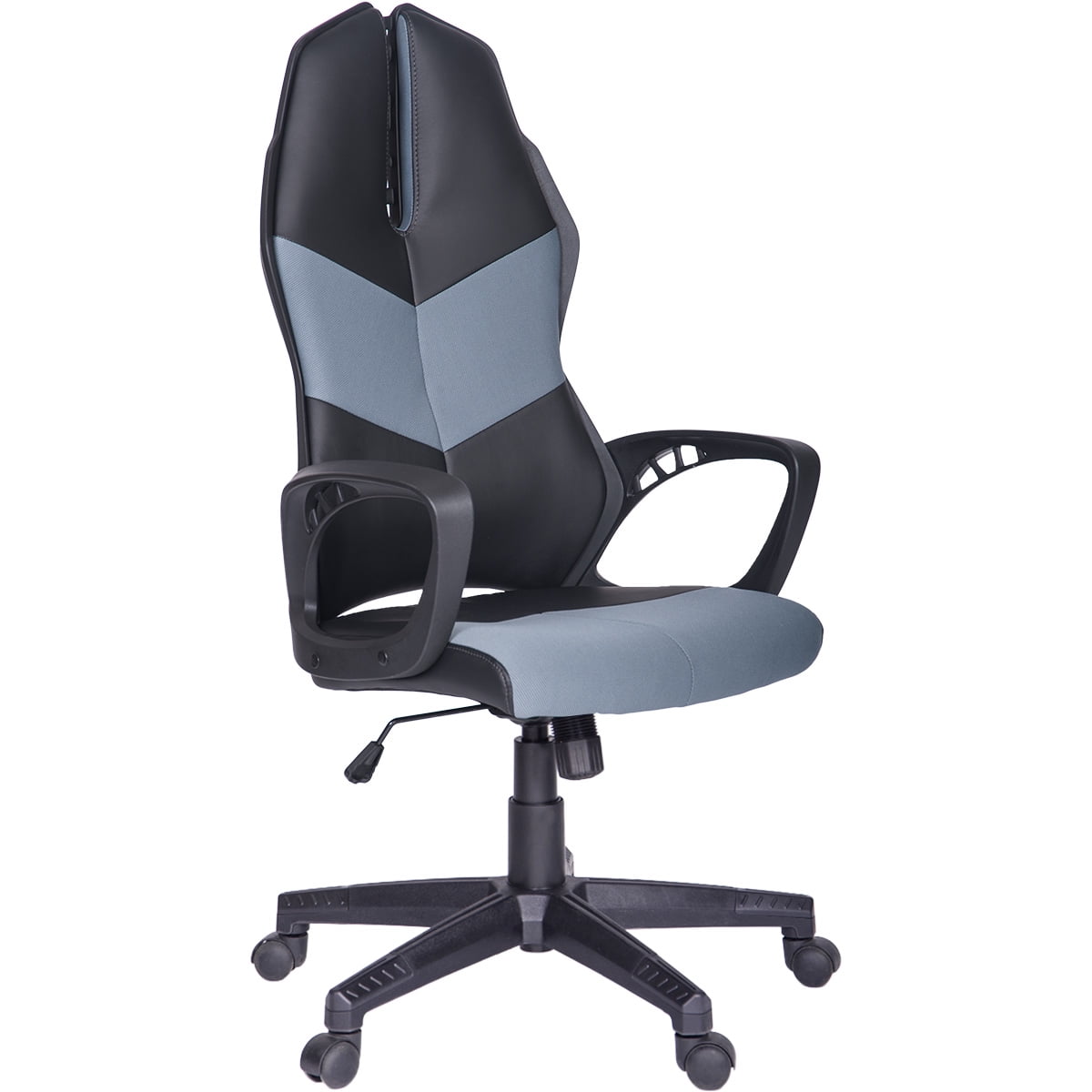 Merax Racing Desk Gaming Ergonomic Footrest and Adjustable Armrests Home Office Computer Chair Blue