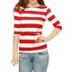 thumbnail image 3 of Dde San Patricio Camisecon mangas de codo pamujer Camisebásiinformal con cuello de barco y corte ajustado Rojo XS, 3 of 6