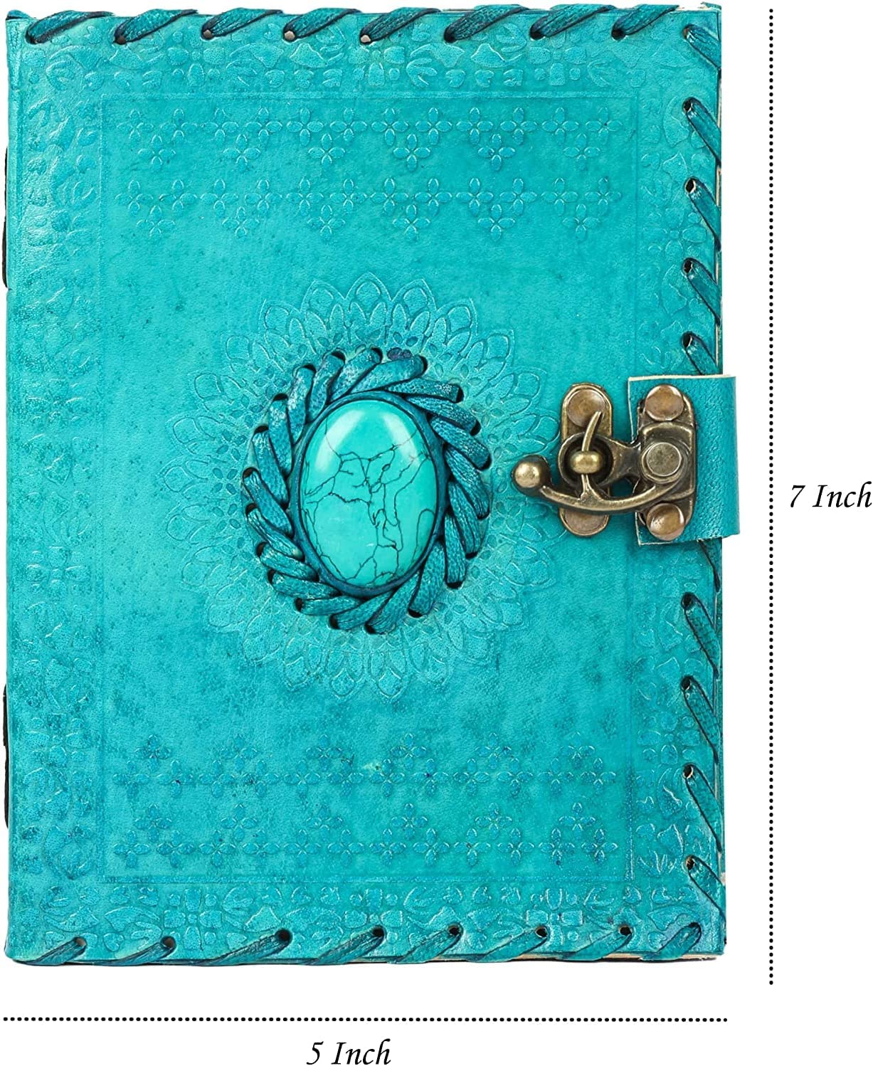 Leather Journals – Blank Spell Book of Shadows Journal with Lock Clasp Prop Vintage Notebook Journal Leather Bound Journal Witchcraft Wiccan Notebook Leather Sketchbook Drawing & Writing Book Diary - image 4 of 5