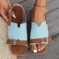 thumbnail image 6 of Summer New Plus-size One-line Buckle Matching Color To Wear Beach Sandals Sandals for Women Blue 42, 6 of 8