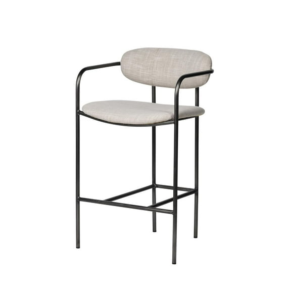 Mercana Parker Counter Stool in Matte Black and Beige