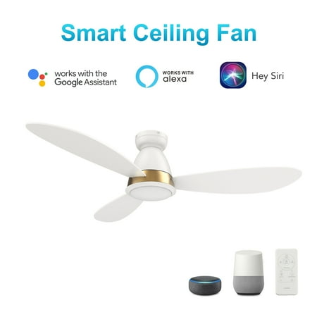 

CARRO Quest 52-inch Indoor/Outdoor Smart Ceiling Fan Dimmable LED Light Kit & Remote Works with Alexa/Google Home/Siri White