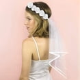 thumbnail image 6 of GOOHOCHY Bride Rose Decor Veil Beautiful Garland Veil for Bride Woman Lady (White), 6 of 8