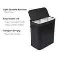 thumbnail image 3 of Double Laundry Hamper with Lid and Cloth Liner - Bamboo - Black - Easily Transport Laundry Basket - 2 Section Collapsible Hamper - String Handles, 3 of 8